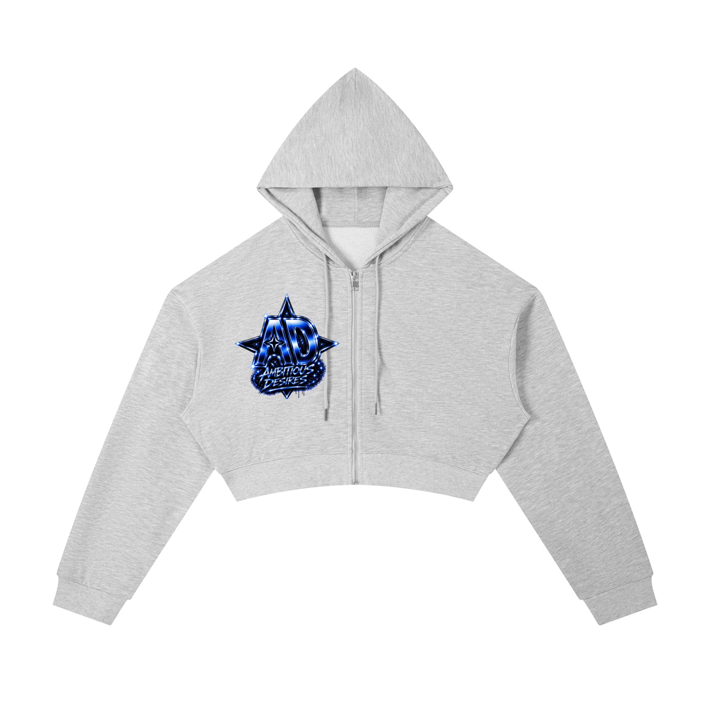 Worldwide Ambition Cropped Zip-Up Hoodie