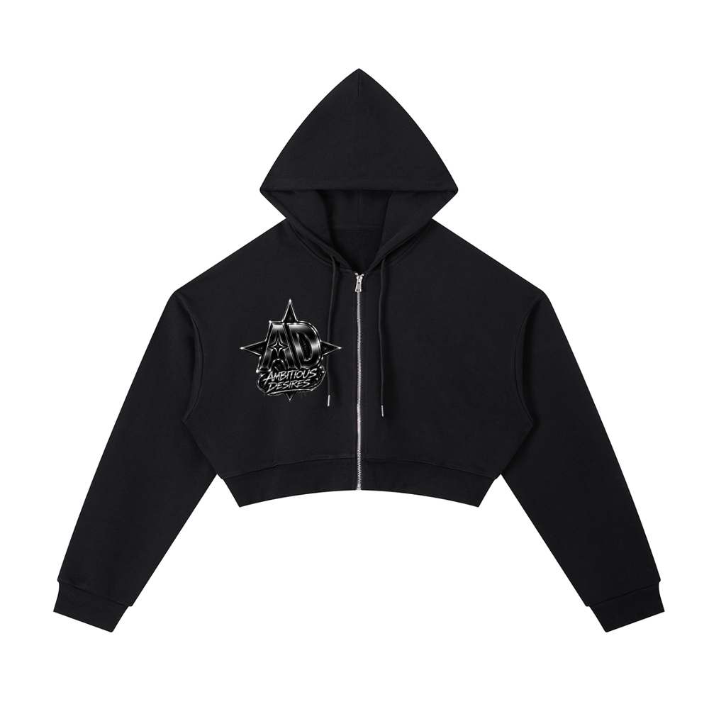 Worldwide Ambition Cropped Zip-Up Hoodie