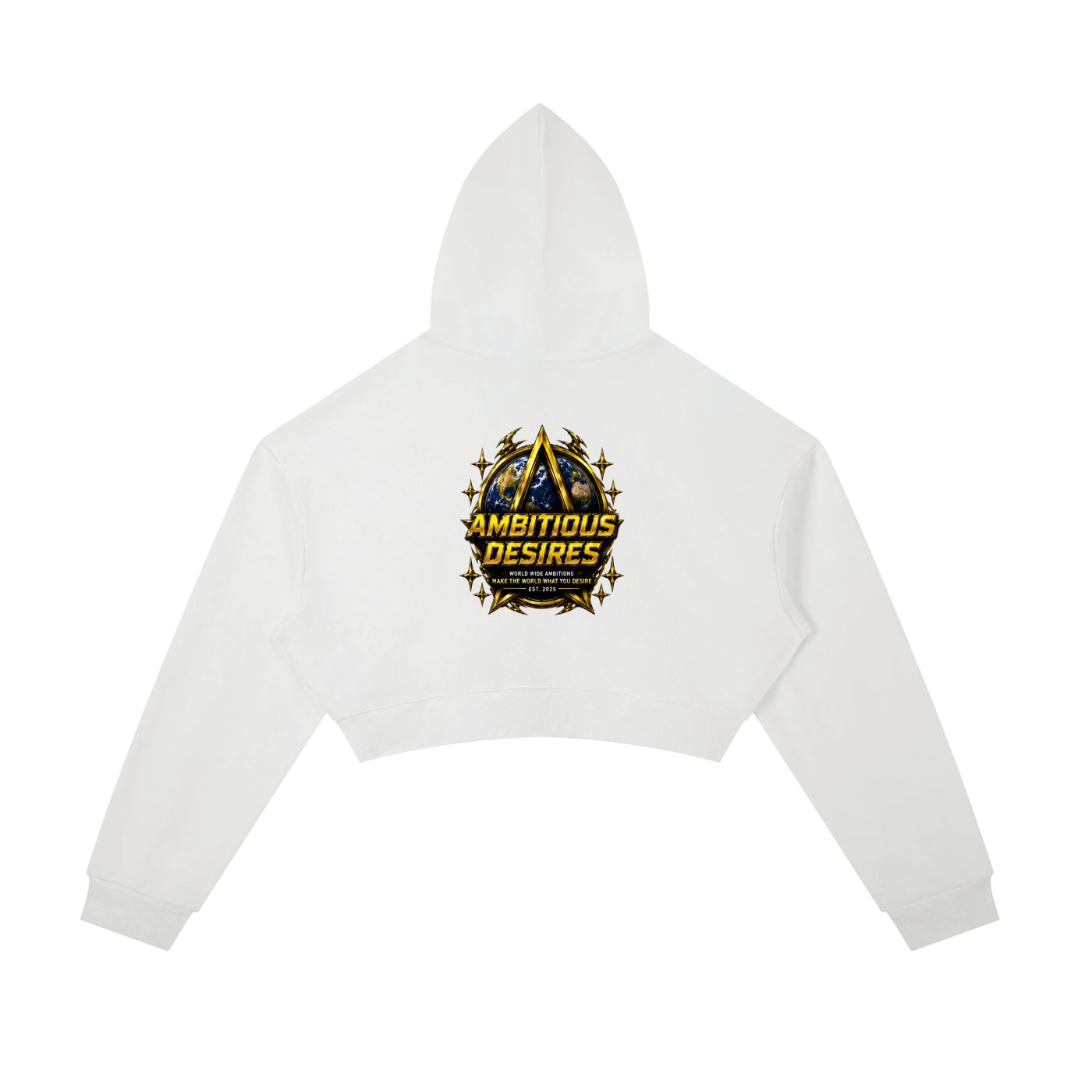 Worldwide Ambition Cropped Zip-Up Hoodie