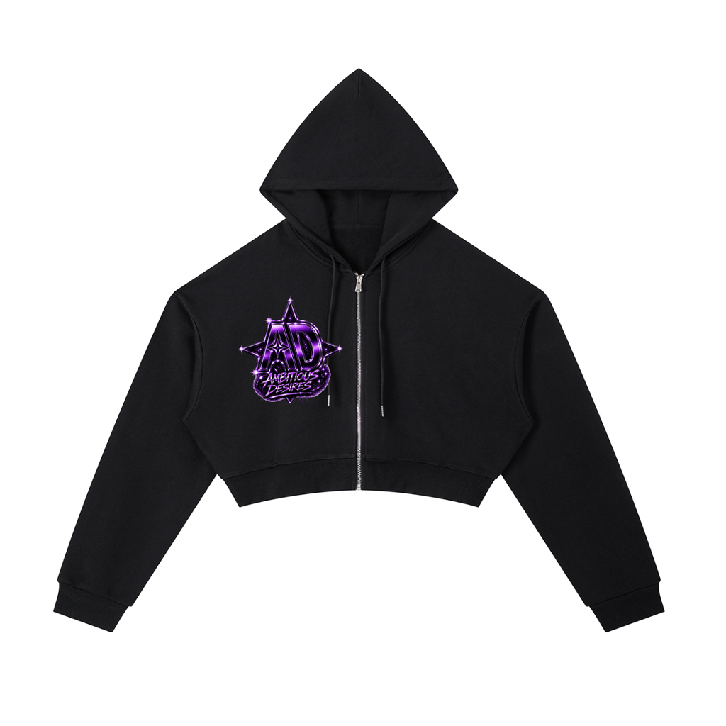 Worldwide Ambition Cropped Zip-Up Hoodie