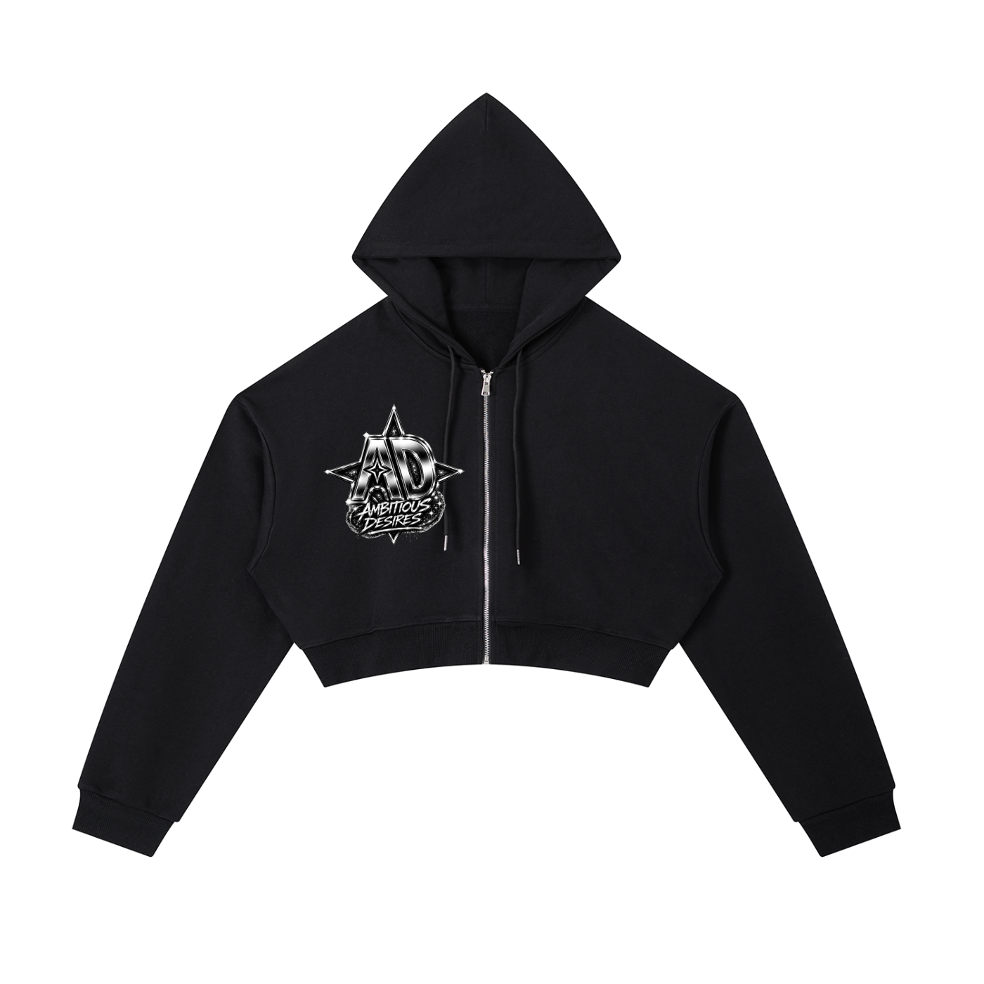 Worldwide Ambition Cropped Zip-Up Hoodie