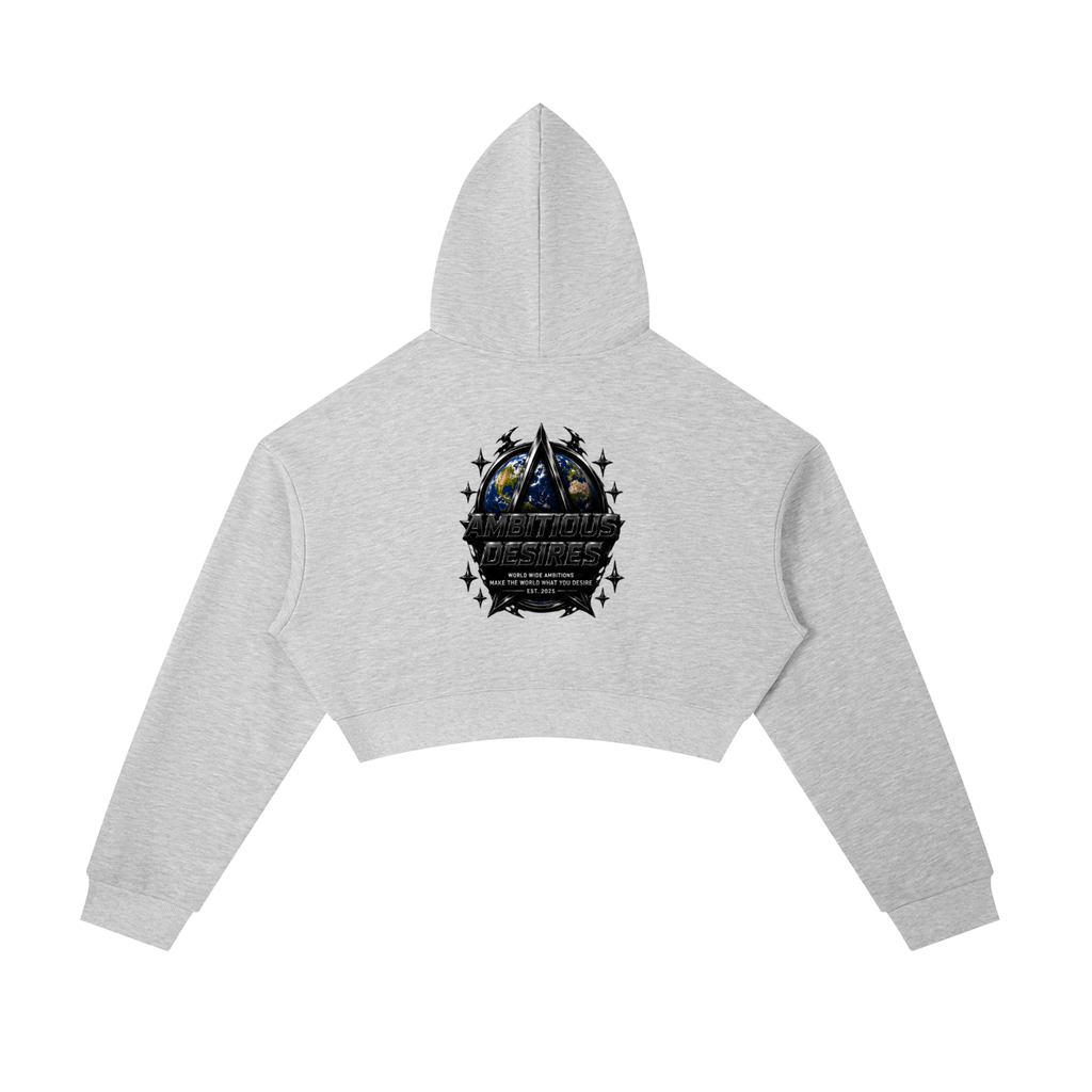 Worldwide Ambition Cropped Zip-Up Hoodie