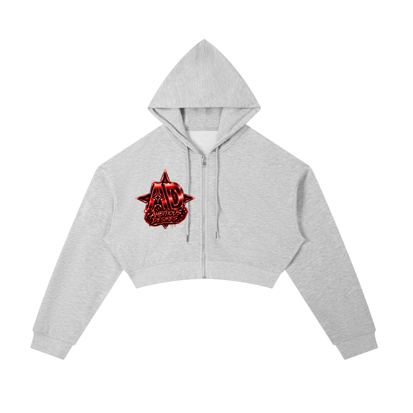 Worldwide Ambition Cropped Zip-Up Hoodie