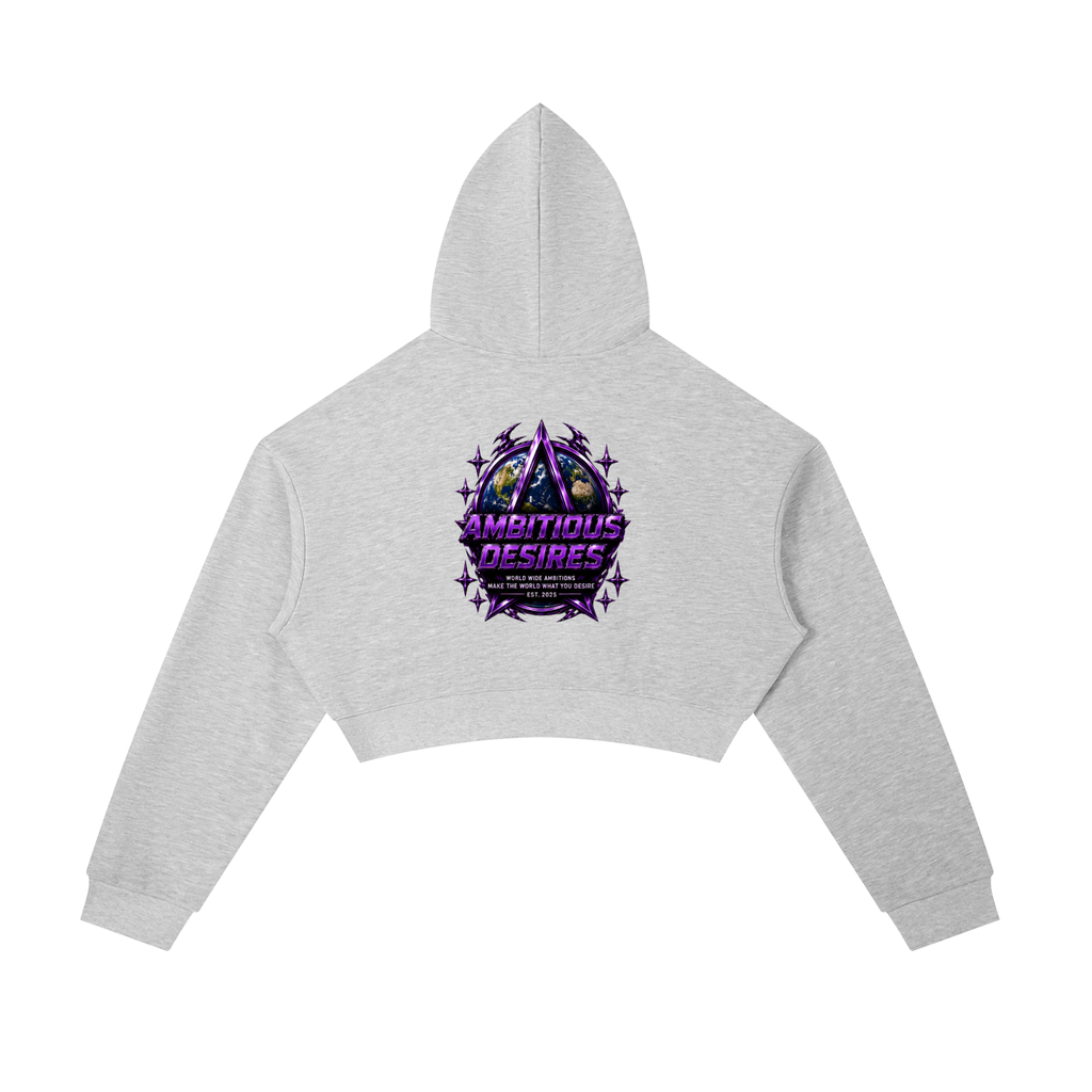 Worldwide Ambition Cropped Zip-Up Hoodie