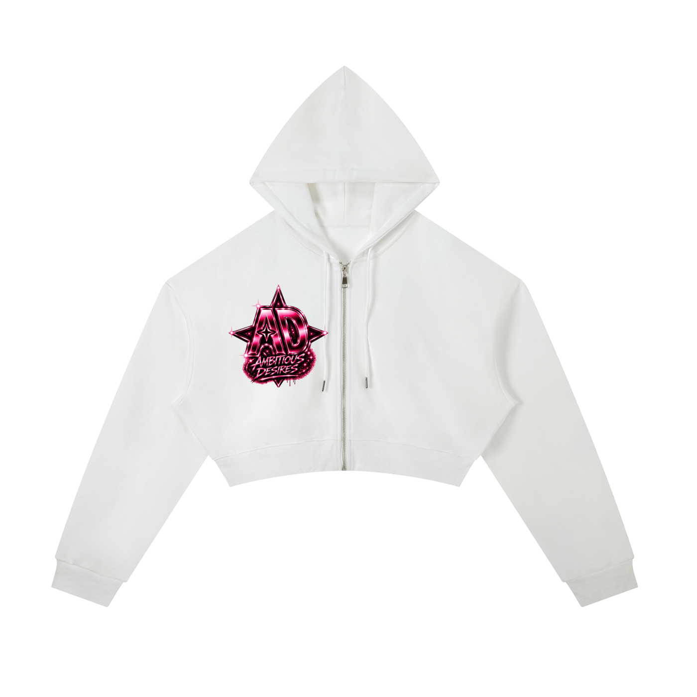 Worldwide Ambition Cropped Zip-Up Hoodie