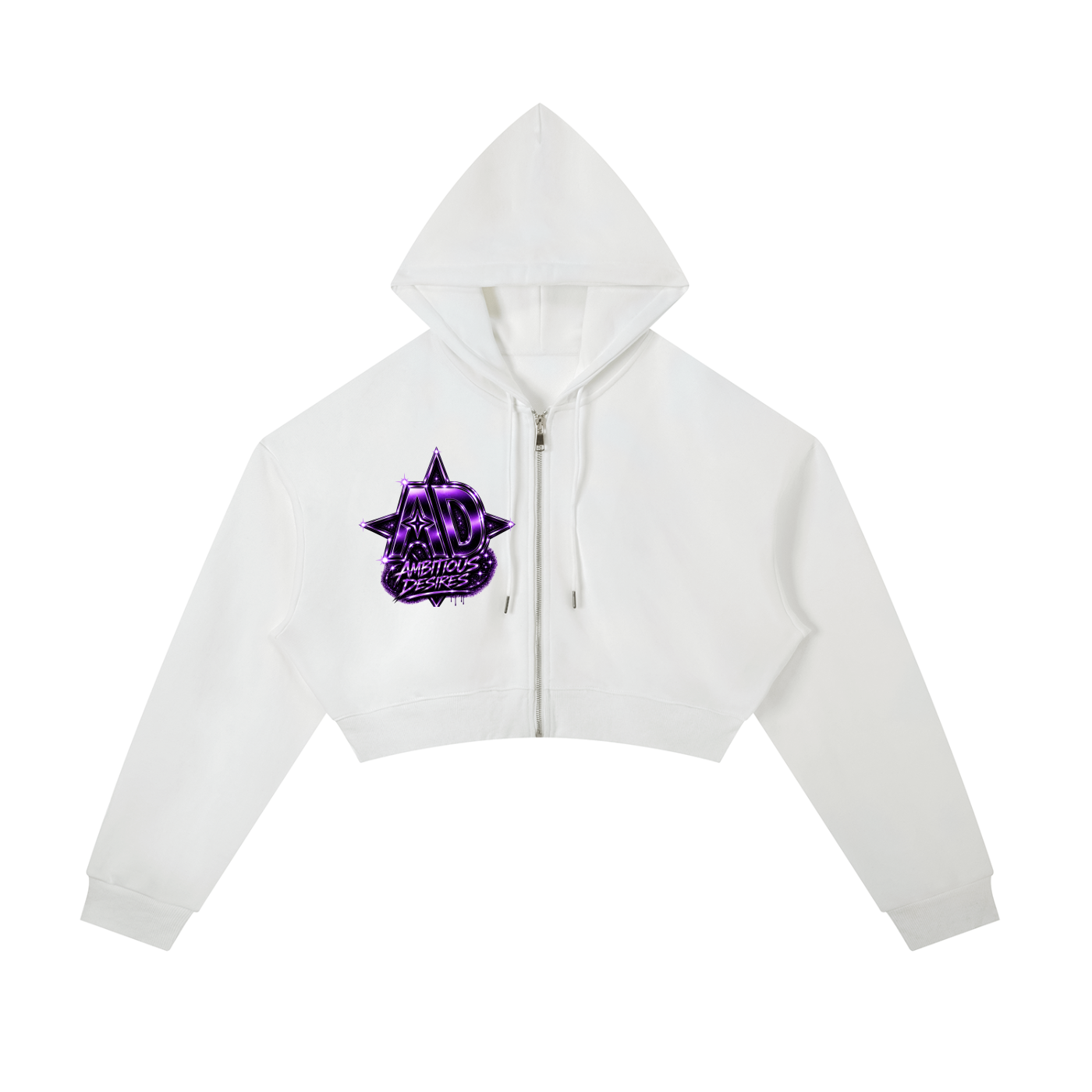 Worldwide Ambition Cropped Zip-Up Hoodie