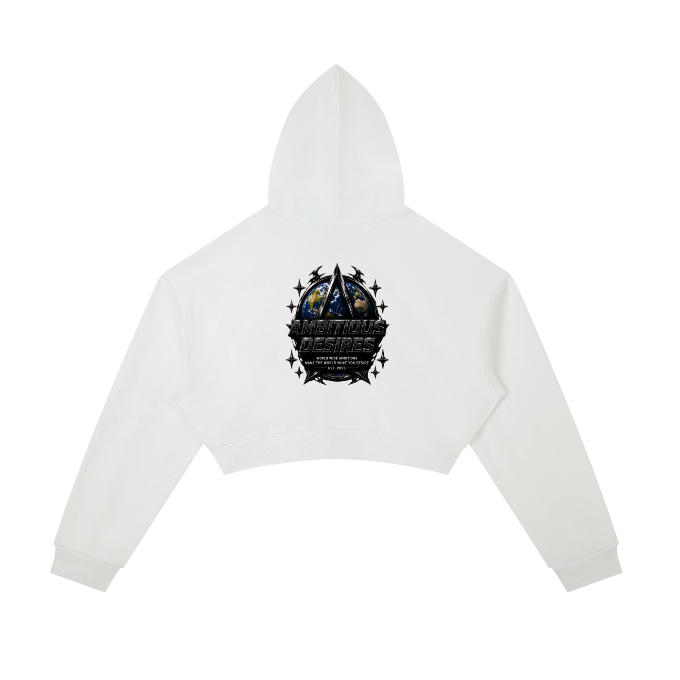 Worldwide Ambition Cropped Zip-Up Hoodie