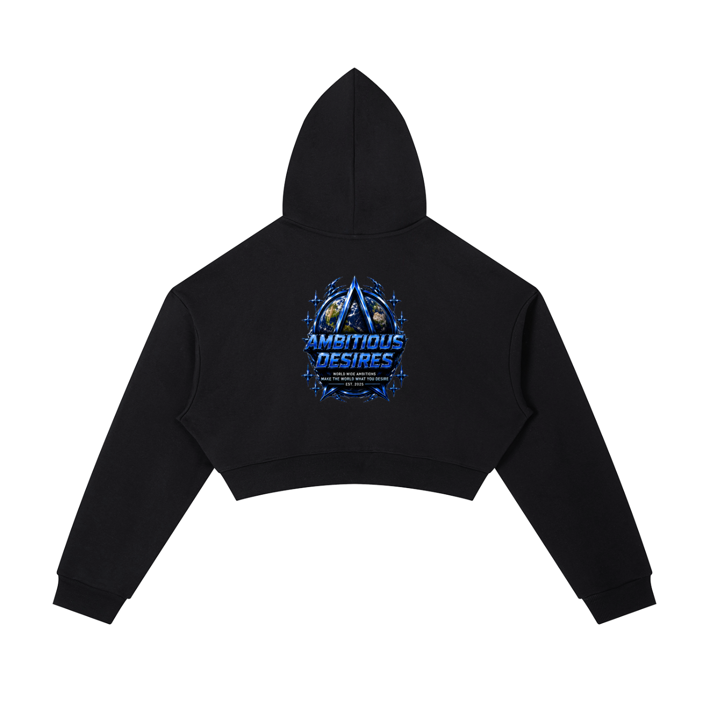 Worldwide Ambition Cropped Zip-Up Hoodie
