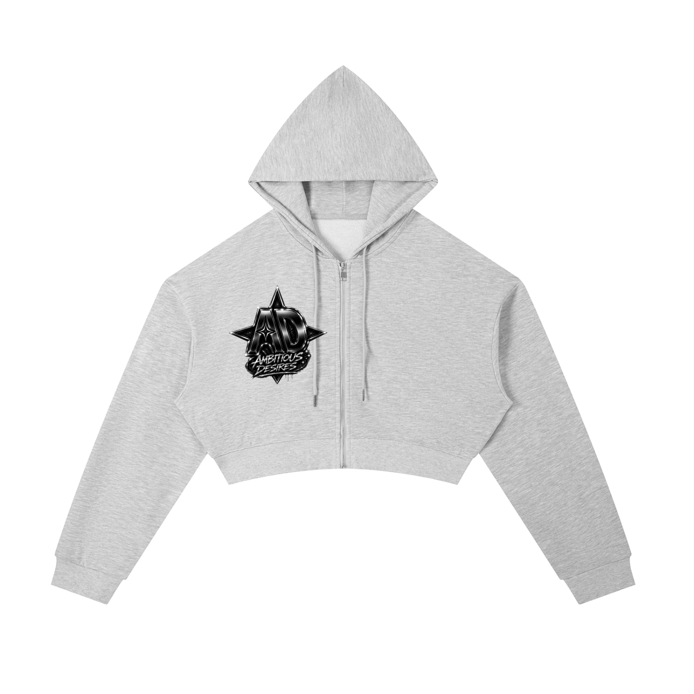 Worldwide Ambition Cropped Zip-Up Hoodie