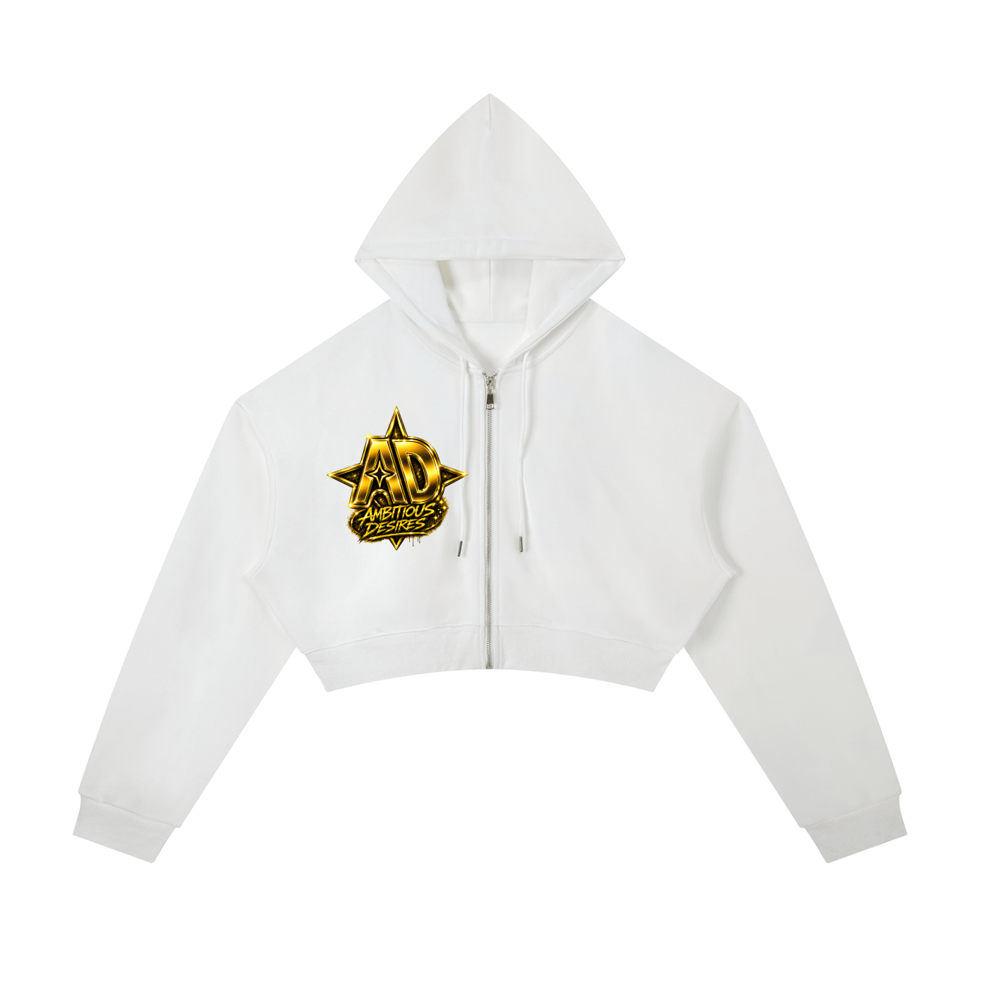 Worldwide Ambition Cropped Zip-Up Hoodie