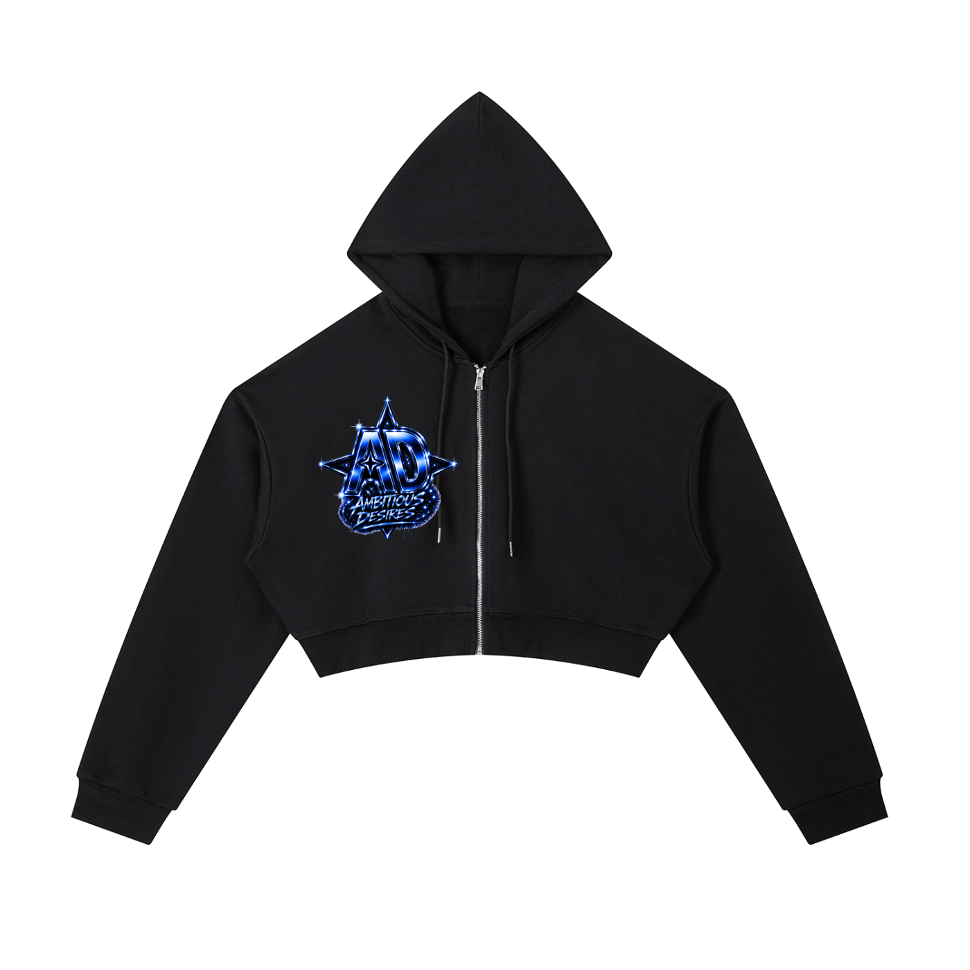 Worldwide Ambition Cropped Zip-Up Hoodie