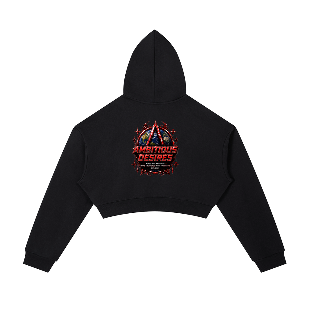 Worldwide Ambition Cropped Zip-Up Hoodie