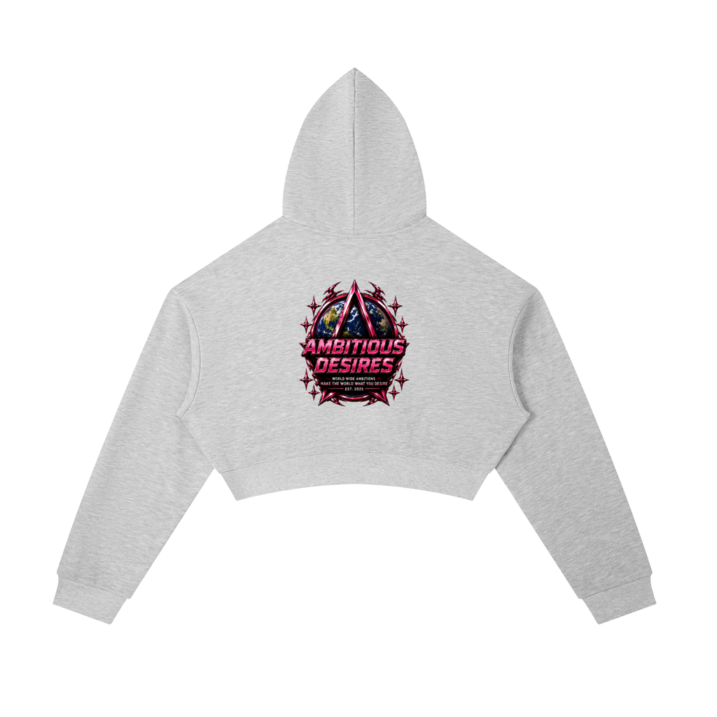 Worldwide Ambition Cropped Zip-Up Hoodie
