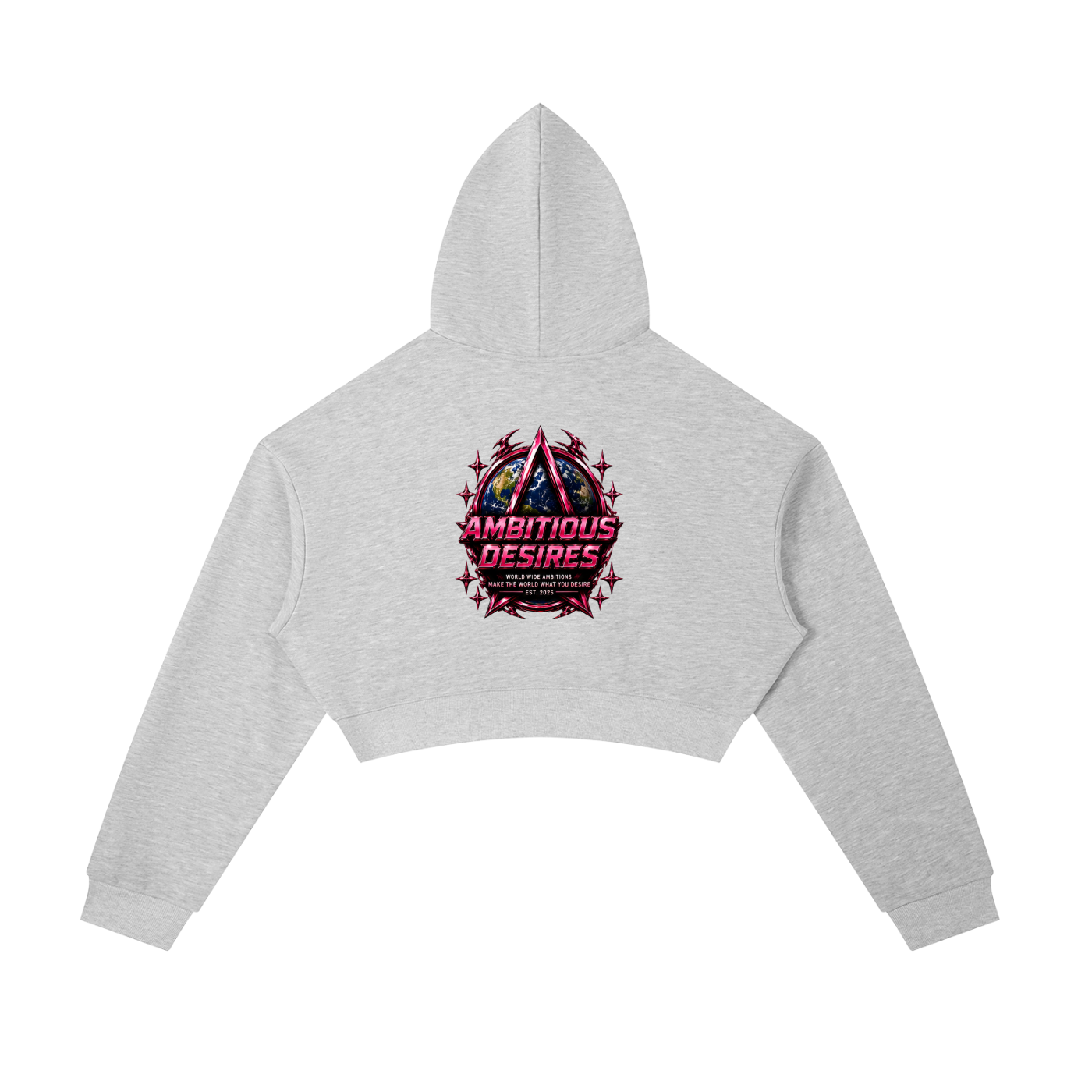 Worldwide Ambition Cropped Zip-Up Hoodie