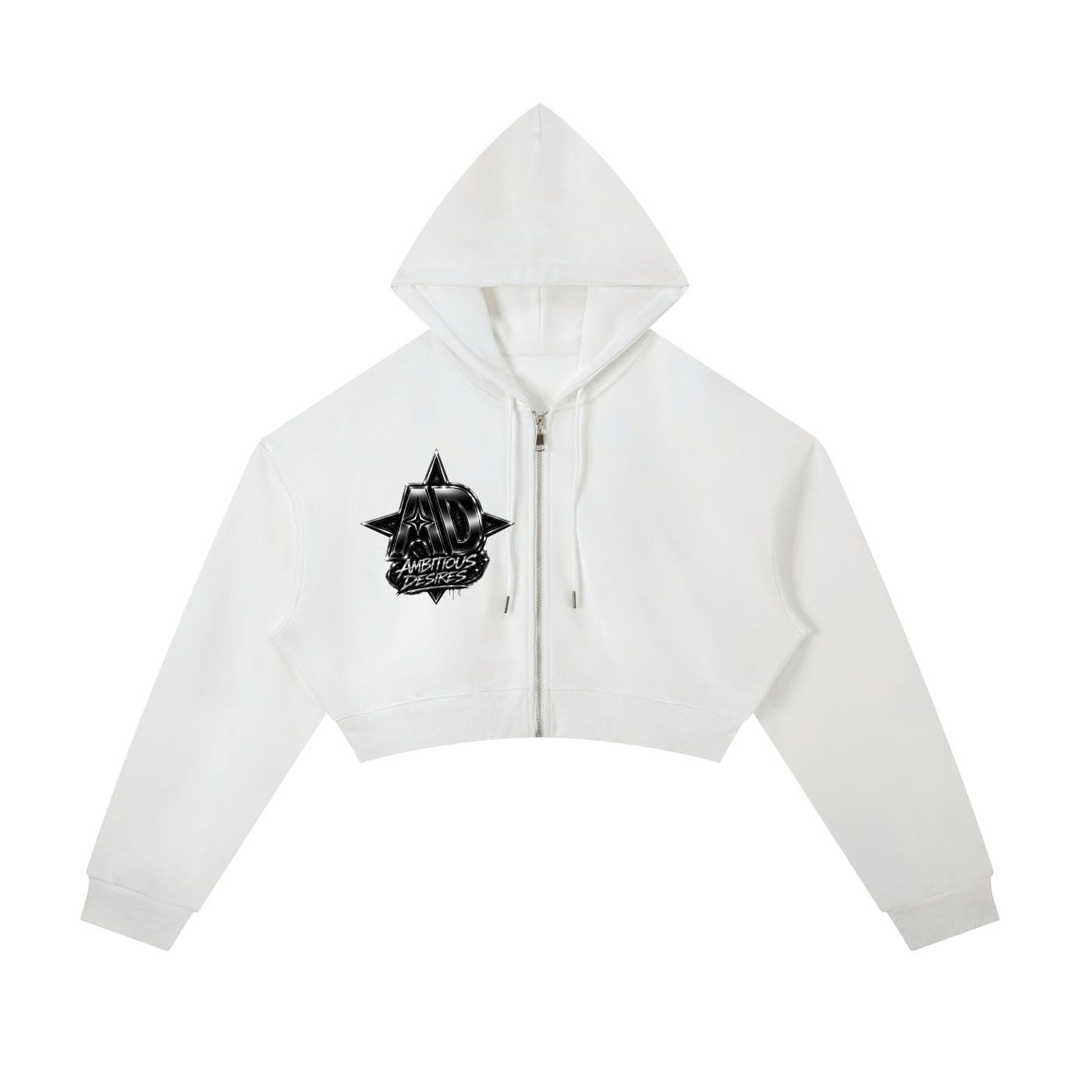 Worldwide Ambition Cropped Zip-Up Hoodie