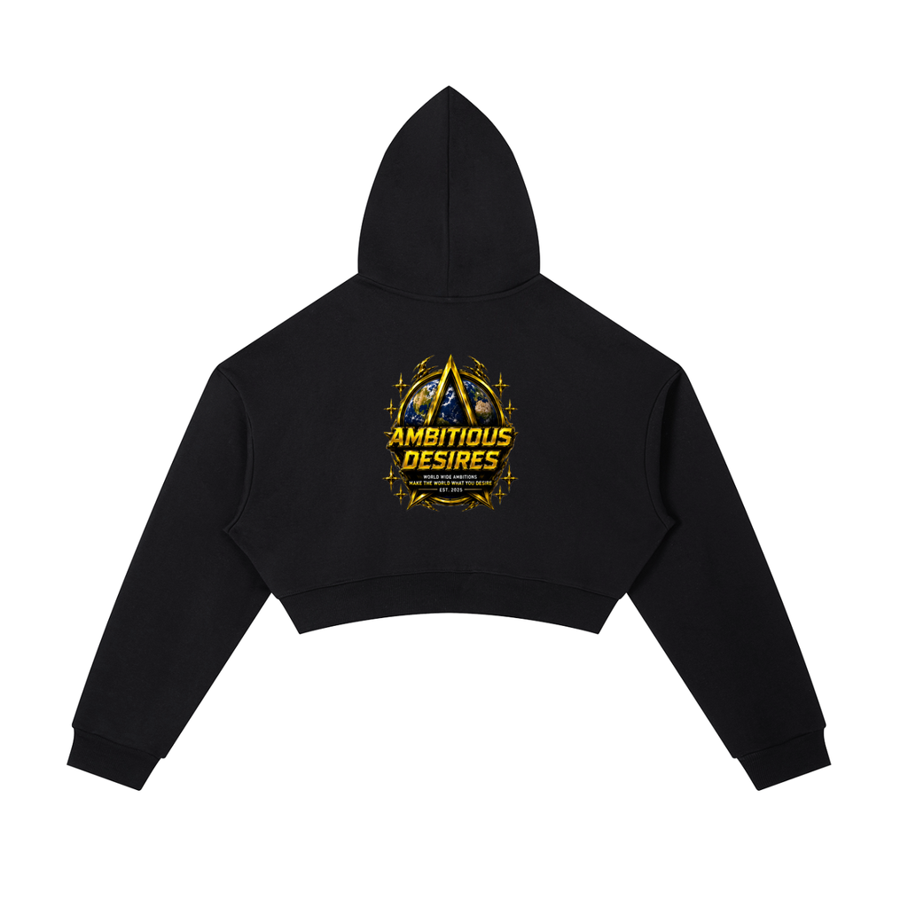 Worldwide Ambition Cropped Zip-Up Hoodie
