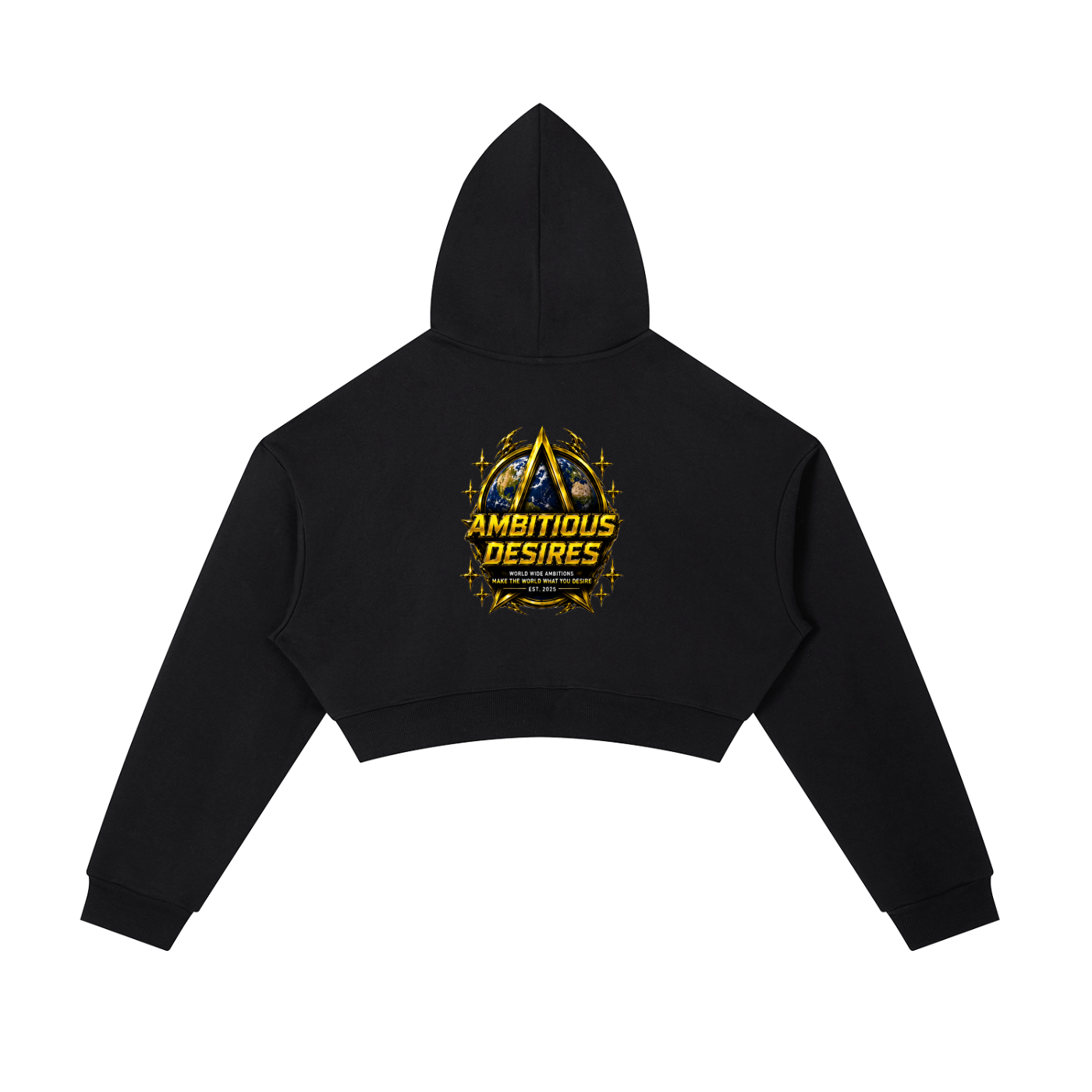 Worldwide Ambition Cropped Zip-Up Hoodie