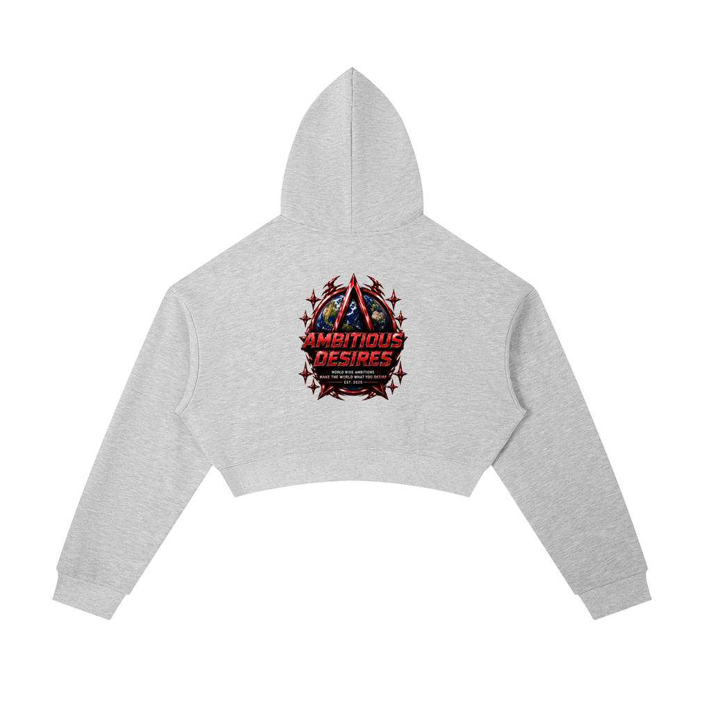Worldwide Ambition Cropped Zip-Up Hoodie