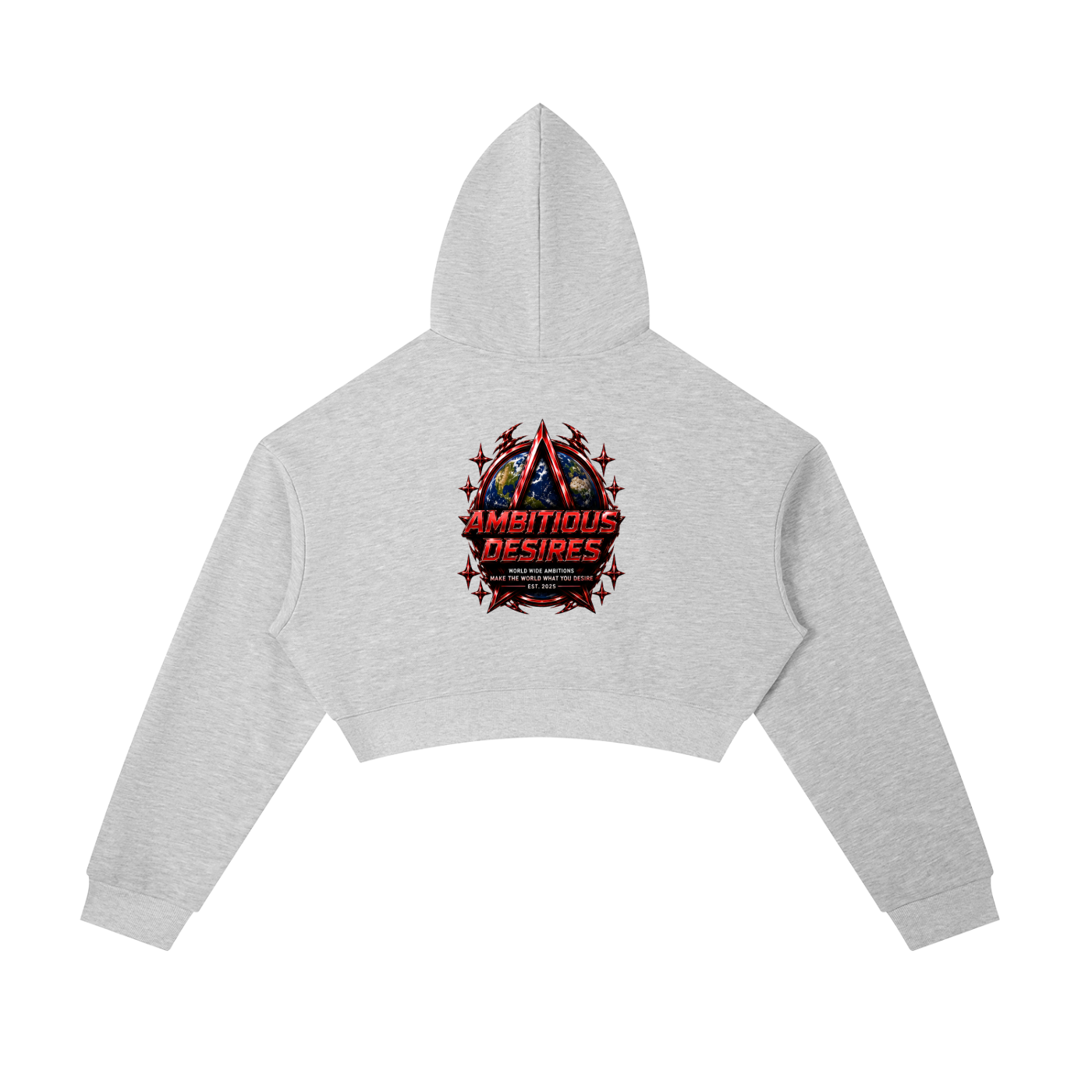 Worldwide Ambition Cropped Zip-Up Hoodie