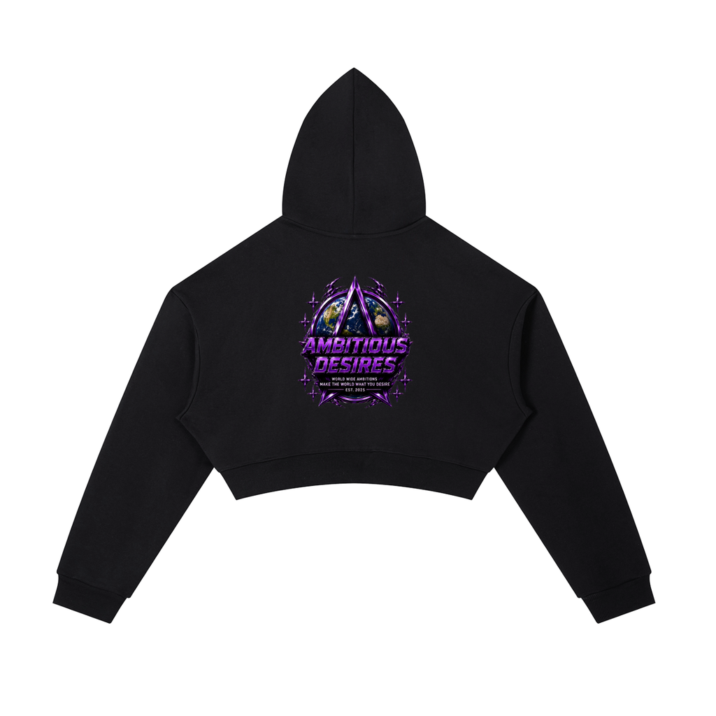 Worldwide Ambition Cropped Zip-Up Hoodie