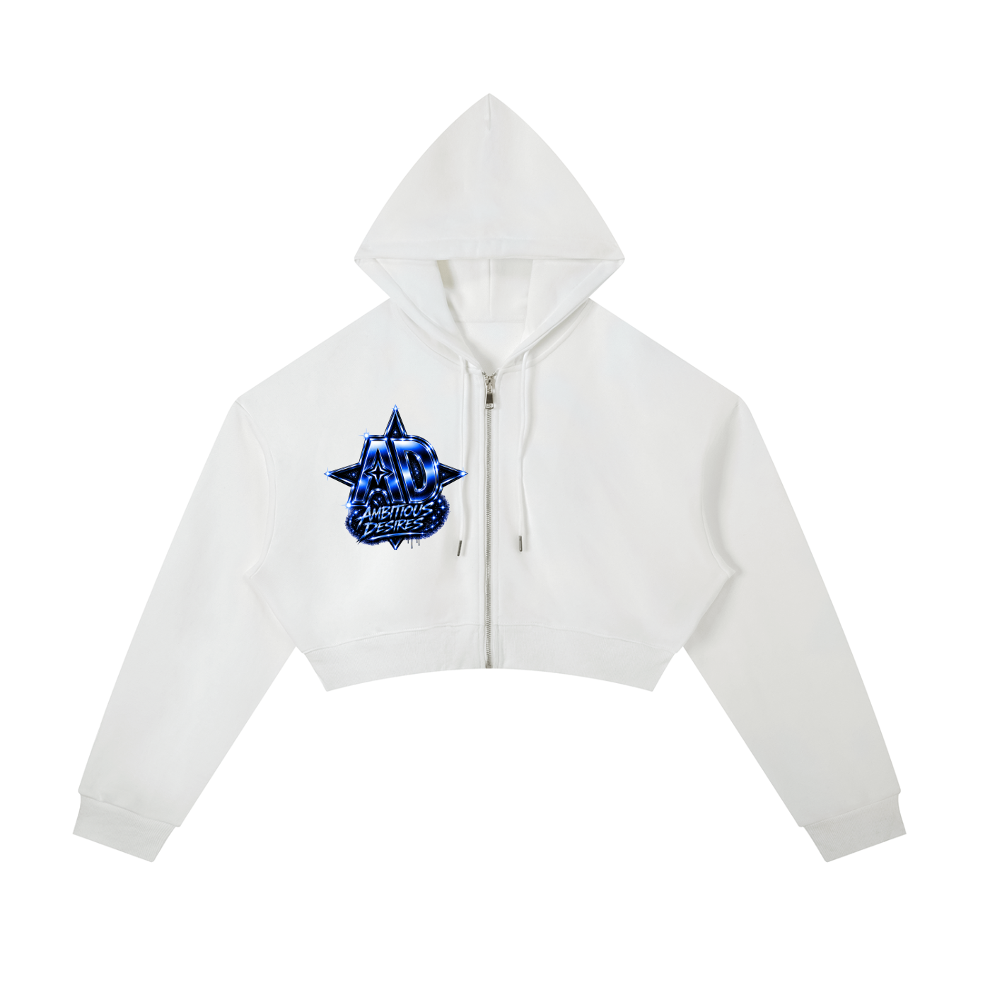 Worldwide Ambition Cropped Zip-Up Hoodie