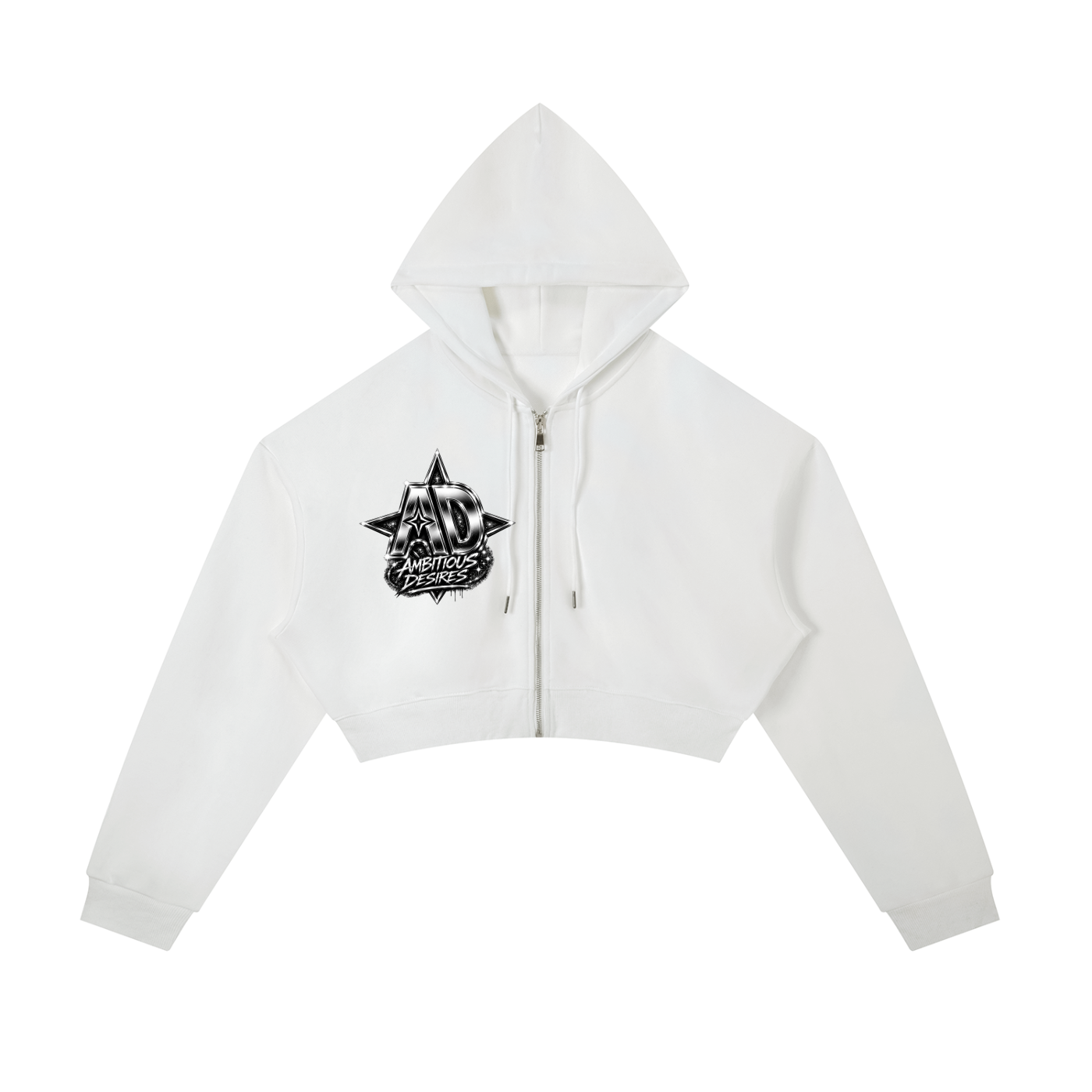 Worldwide Ambition Cropped Zip-Up Hoodie