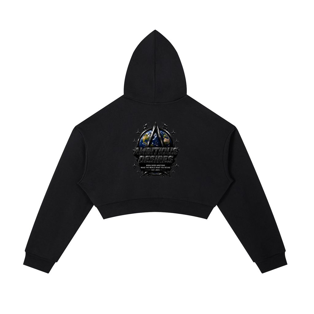 Worldwide Ambition Cropped Zip-Up Hoodie