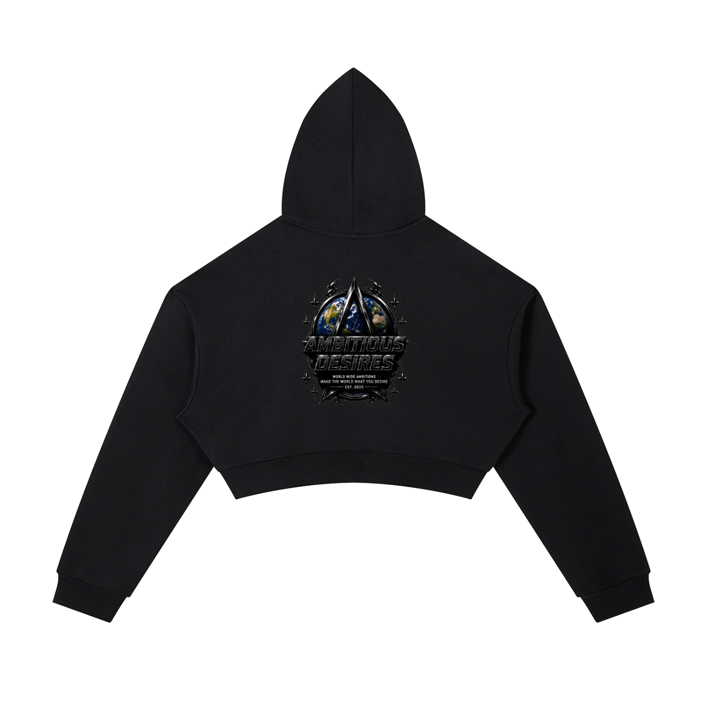 Worldwide Ambition Cropped Zip-Up Hoodie