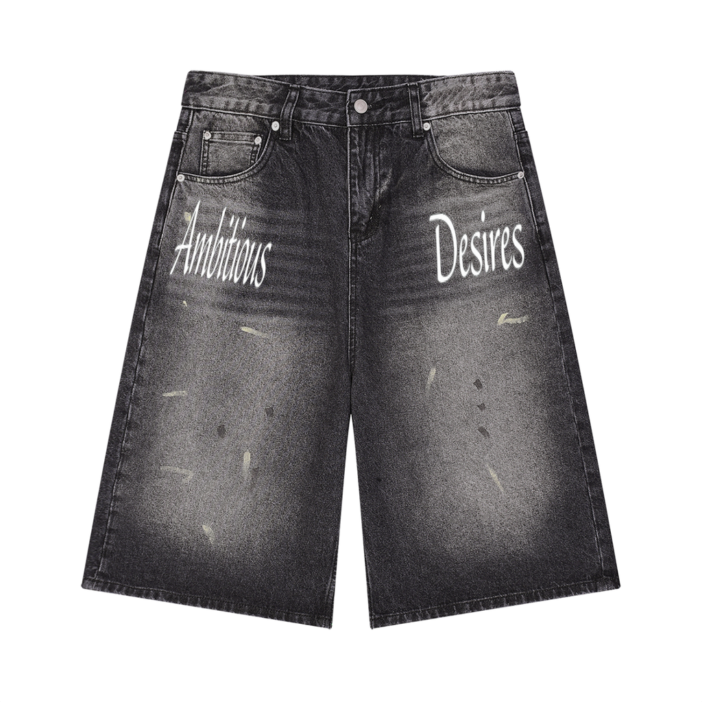 Men’s Vintage Wash Wide Leg Denim Shorts