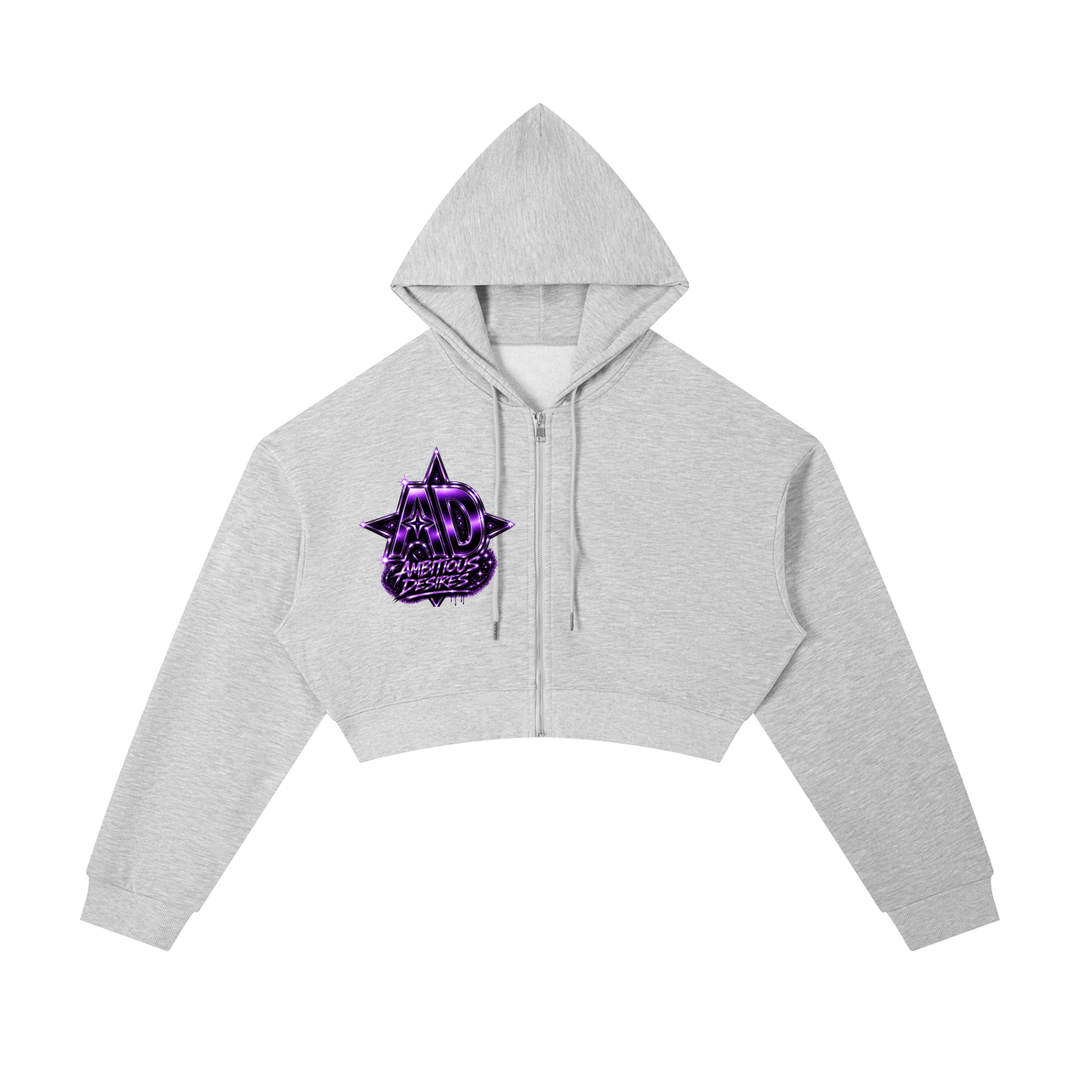 Worldwide Ambition Cropped Zip-Up Hoodie