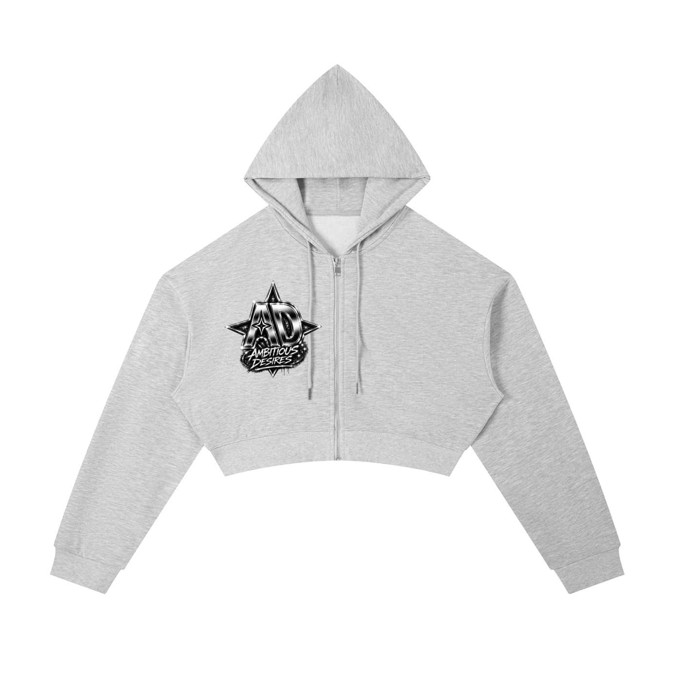 Worldwide Ambition Cropped Zip-Up Hoodie