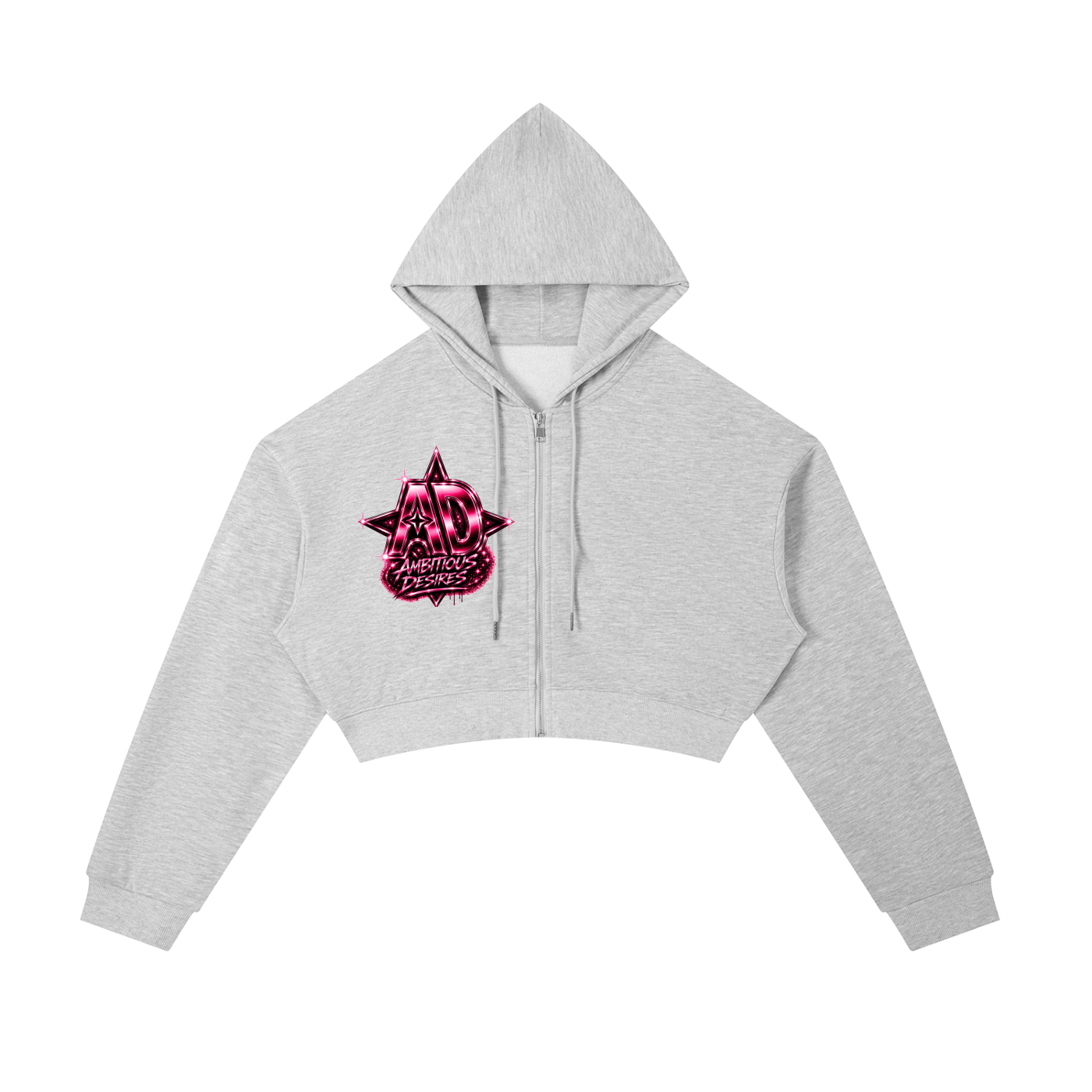 Worldwide Ambition Cropped Zip-Up Hoodie