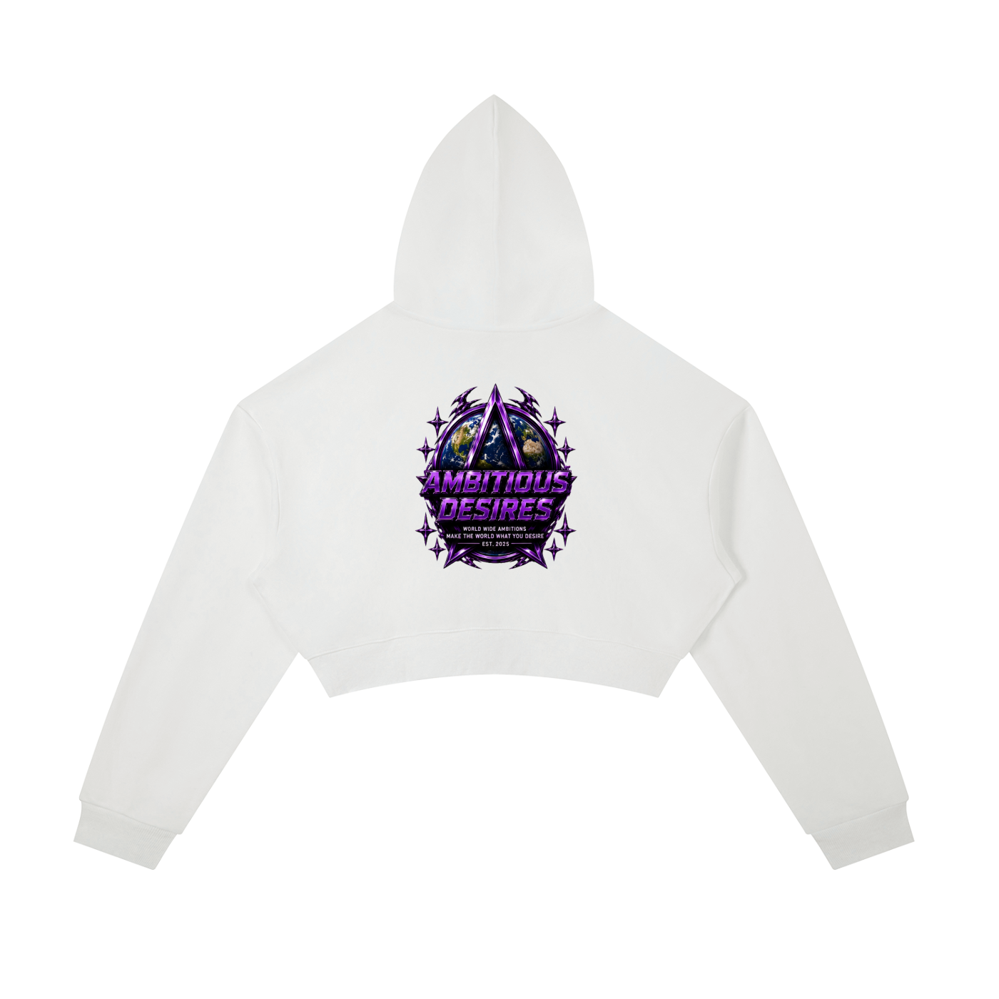 Worldwide Ambition Cropped Zip-Up Hoodie