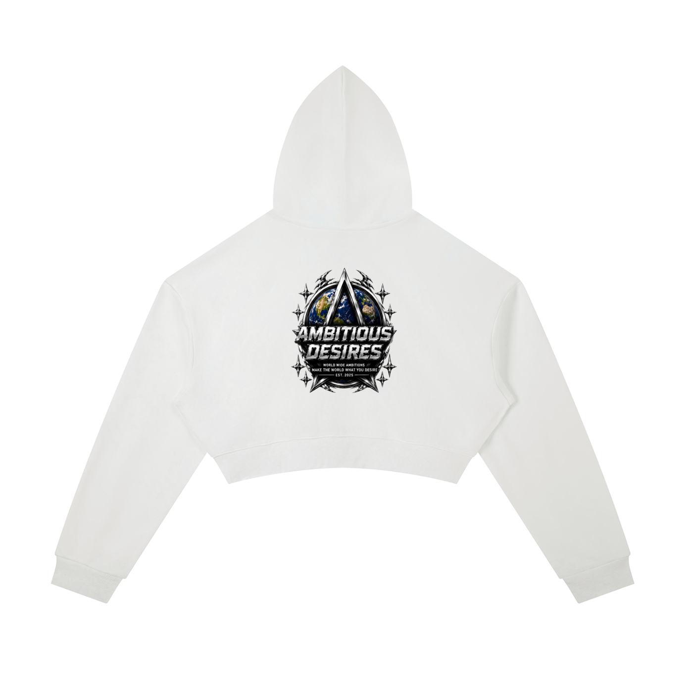 Worldwide Ambition Cropped Zip-Up Hoodie