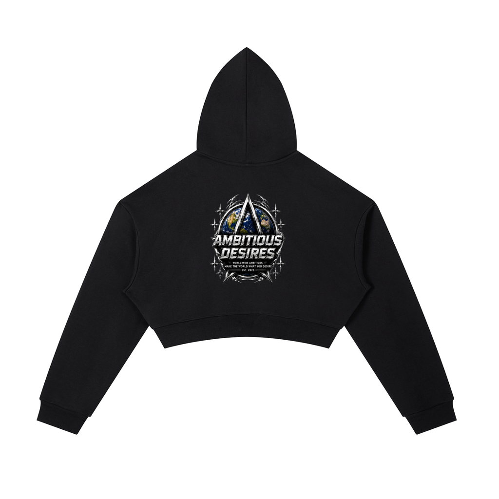 Worldwide Ambition Cropped Zip-Up Hoodie