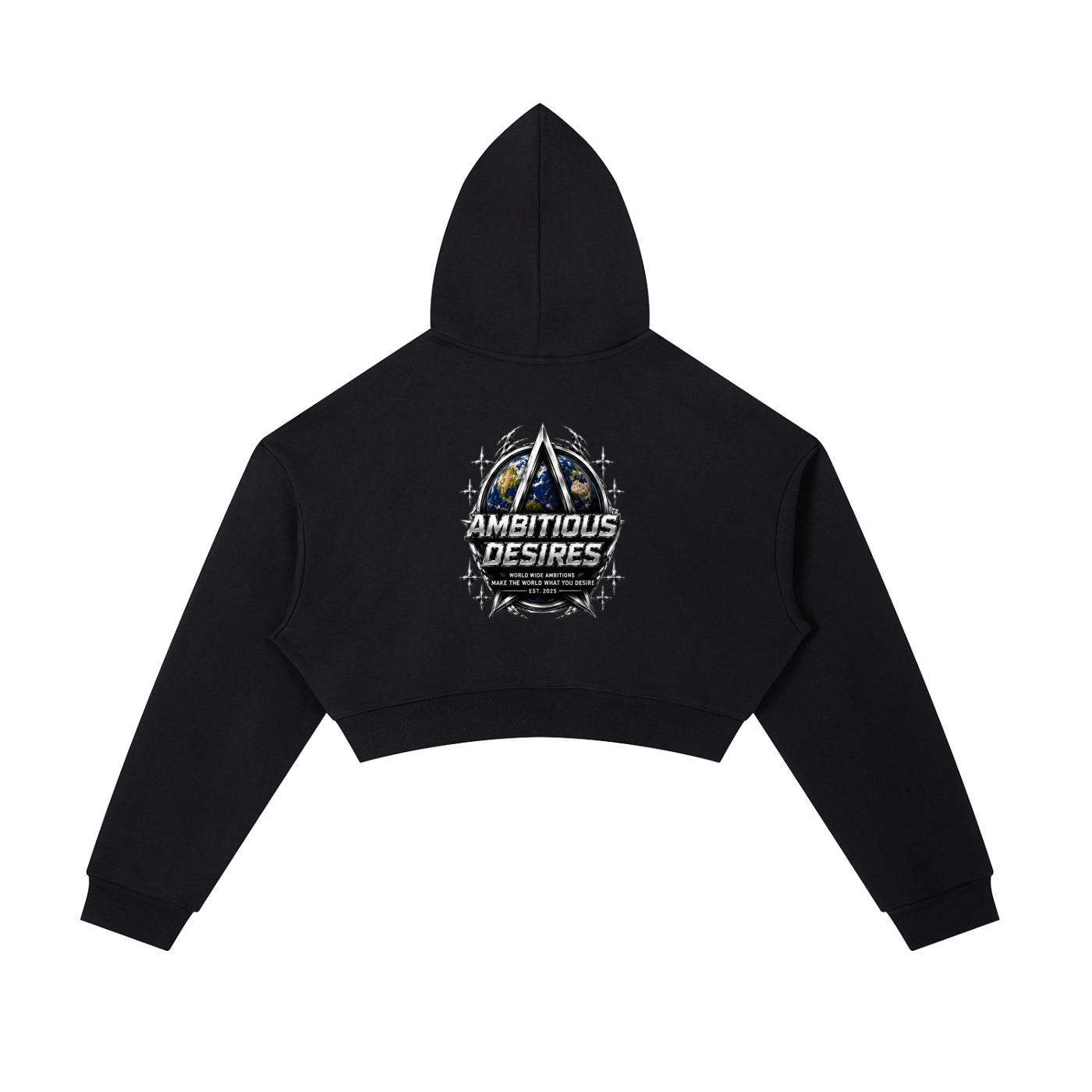 Worldwide Ambition Cropped Zip-Up Hoodie