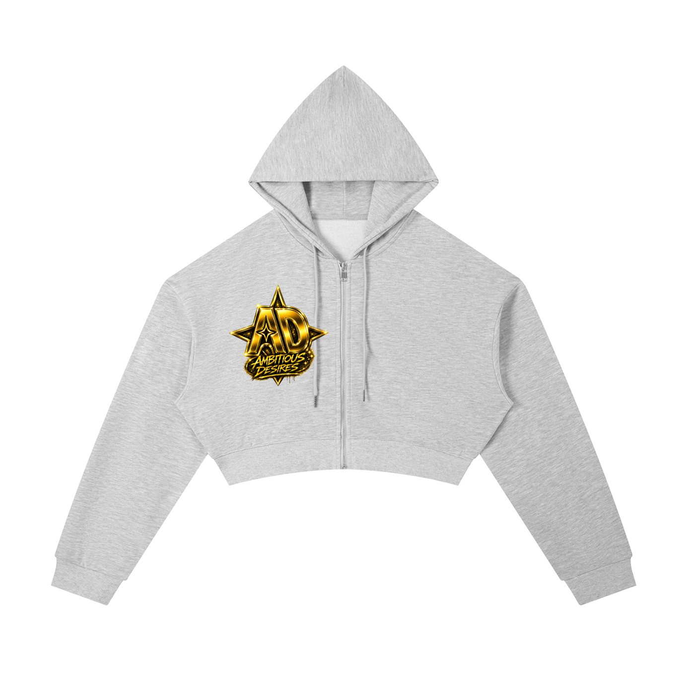 Worldwide Ambition Cropped Zip-Up Hoodie