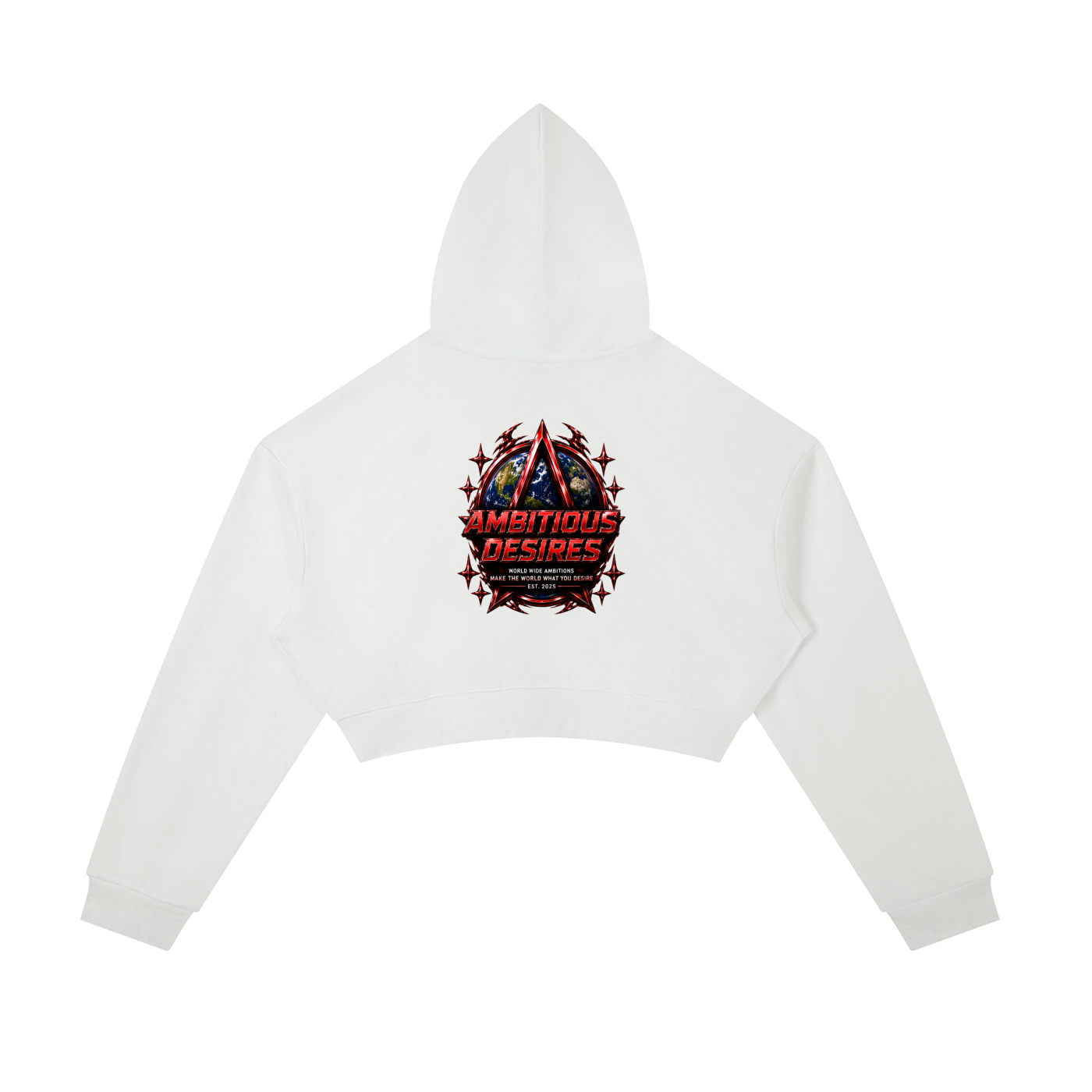 Worldwide Ambition Cropped Zip-Up Hoodie