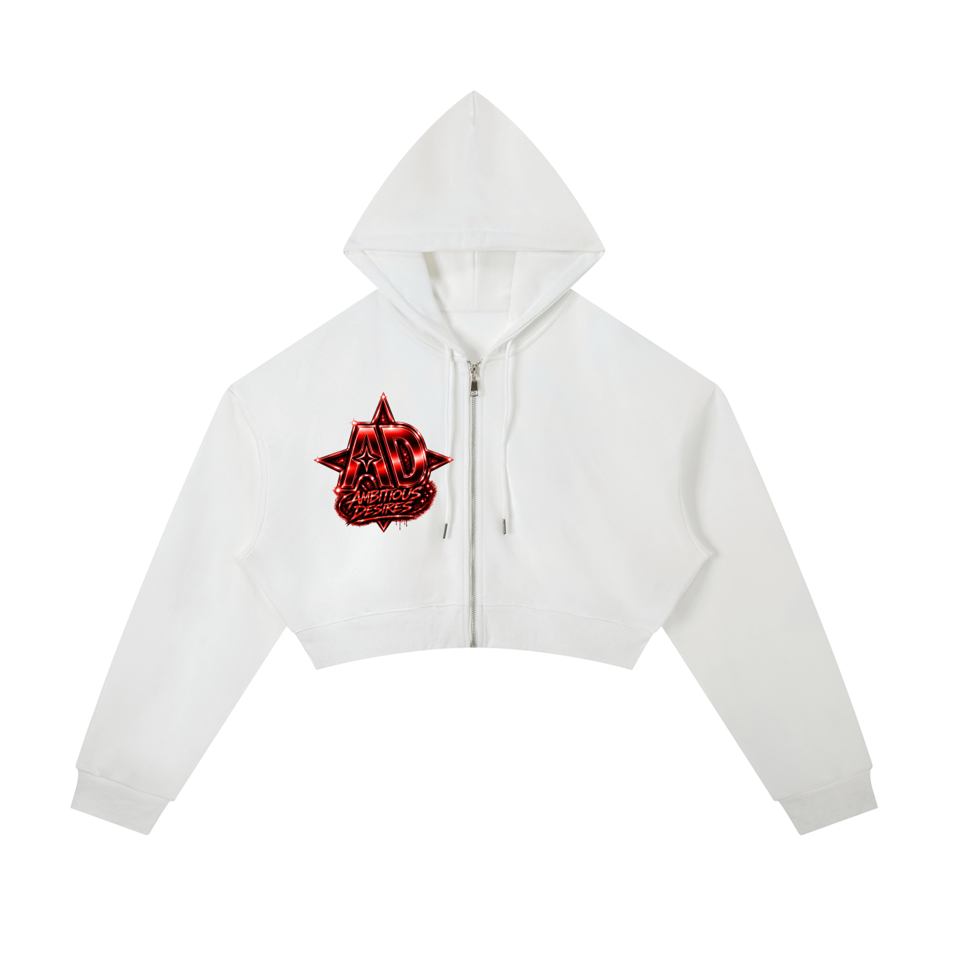 Worldwide Ambition Cropped Zip-Up Hoodie